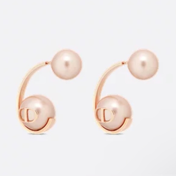 Dior Tribales Earrings Pink-Finish Metal and Pink Resin Pearls - Picture 1 of 6